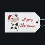 Etiquetas Para Regalos Cow Cheerful Christmas Winter Animals Cows Trucker<br><div class="desc">The cow at Christmas with fairy lights. Funny animals with gifts and snow for the holidays. Also funny for Christmas in July. Cows are cute animals and perfect for Christmas.</div>