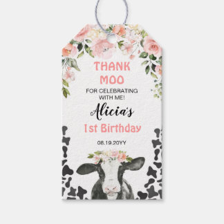 Etiquetas Para Regalos Cow Moo Birthday Gracias