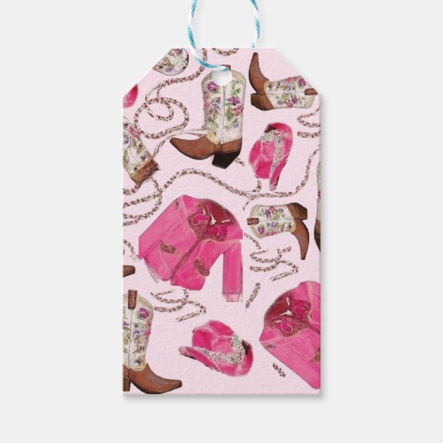 Etiquetas Para Regalos cowgirl pattern style (Anverso)