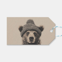 Etiquetas Para Regalos Cozy Bear in Beanie - Cute Winter Animal