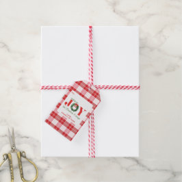 Etiquetas Para Regalos Cozy Red Plaid Christmas Joy