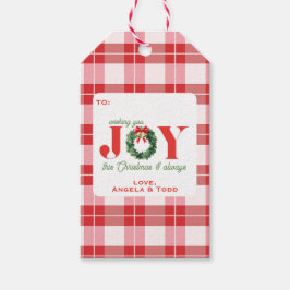 Etiquetas Para Regalos Cozy Red Plaid Christmas Joy