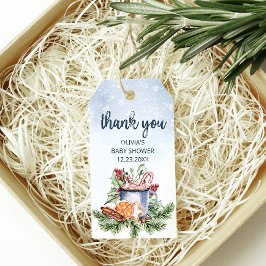 Etiquetas Para Regalos Cozy Winter Hot Cocoa Snowly Baby Shower gracias