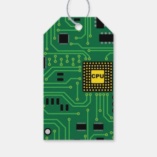 Etiquetas Para Regalos CPU I de la placa de circuito del empollón