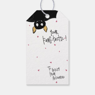 Etiquetas Para Regalos Crazy Cute Bat Pun Feliz Día de San Valentín "Mío"