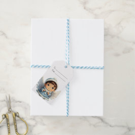 Etiquetas Para Regalos Crea tu propio ángel de Navidad de pelo castaño y 