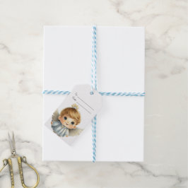 Etiquetas Para Regalos Crea tu propio ángel de Navidades de chico rubio