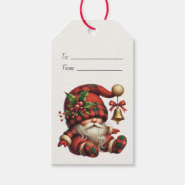 Etiquetas Para Regalos Crea tu propio gnomo de Navidad Plaid Santa