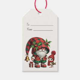 Etiquetas Para Regalos Crea tu propio gnomo pájaro de plaid navideño flor