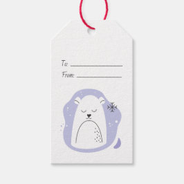 Etiquetas Para Regalos Crea tu propio oso polar retro púrpura de Navidad