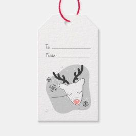 Etiquetas Para Regalos Crea Tu Propio Reno Retro de Plata para Navidad