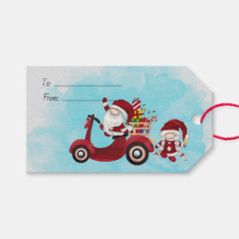 Etiquetas Para Regalos Crea tu propio Scooter Gnome de Navidades de Santa