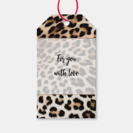 Etiquetas Para Regalos Cream Black Leopard Print