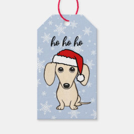 Etiquetas Para Regalos Cream Dachshund Santa Wiener Dog Navidades