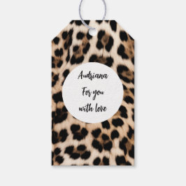Etiquetas Para Regalos Creamy Brown Black Leopard Birthday