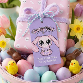 Etiquetas Para Regalos Creepy Cute Pink Bunny Pastel Goth Gift Tag
