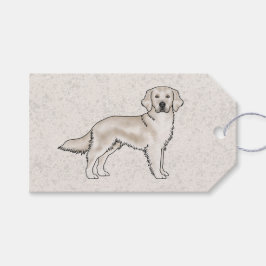 Etiquetas Para Regalos Crema inglesa Golden Retriever Cute Cartog Dog