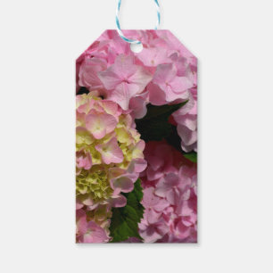 Etiquetas Para Regalos Crema rosa Hydrangeas amarillo rosa verde floral