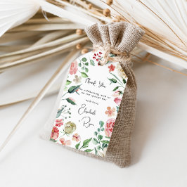 Etiquetas Para Regalos Crème & Rose | Agradecimiento de boda con flores d