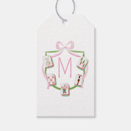 Etiquetas Para Regalos Crest y lazo festivo de Mah Jongg elegante