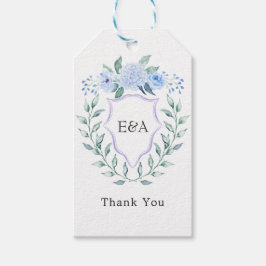 Etiquetas Para Regalos Crestón de monograma floral de boda