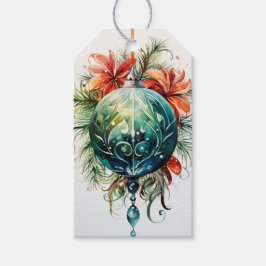 Etiquetas Para Regalos Crimson & Emerald Gleam: Una fusión roja y verde