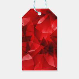 Etiquetas Para Regalos Cristal abstracto rojo cumpleaños texto personaliz