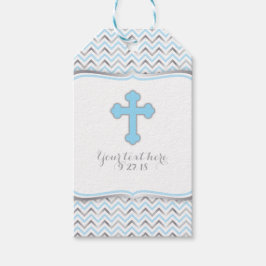 Etiquetas Para Regalos Cross Gracias You Gift Tag-Blue & Silver