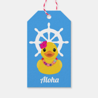 Etiquetas Para Regalos Crucero Hawaiano Aloha Caza de Pato Patito Patito