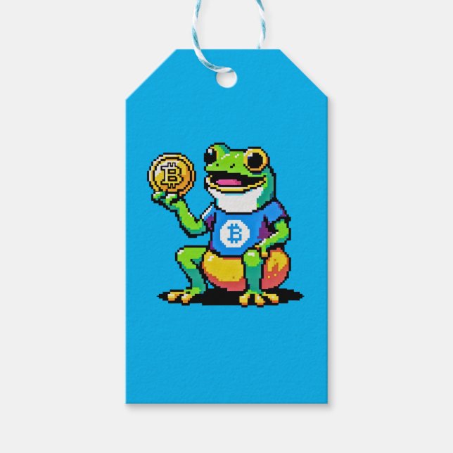 Etiquetas Para Regalos Crypto Frog - Divertida moneda digital de arte de  (Anverso)