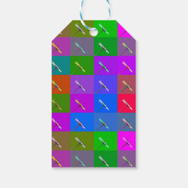 Etiquetas Para Regalos Cuadrados de margarita coloridos, fotografía de ti