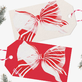 Etiquetas Para Regalos Cuadrados de menta de Navidad atados con un lazo f