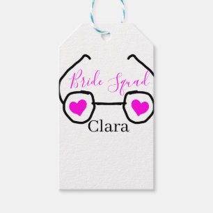 Etiquetas Para Regalos Cuadrilla de novia gafas de buceo rosa negro coraz
