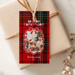 Etiquetas Para Regalos Cuadro Escocés Rojo Retro Navidades Caprichosas