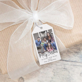 Etiquetas Para Regalos Cualquier texto con guión moderno simple foto en b