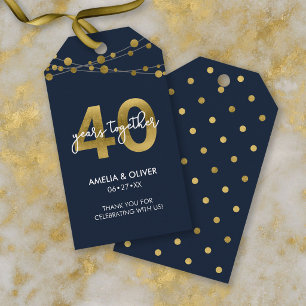 Etiquetas Para Regalos Cuarenta aniversario de bodas de Blue Strings of L