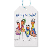 Cuatro pájaros alegres y coloridos