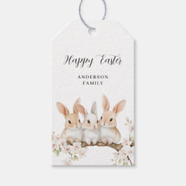 Etiquetas Para Regalos Cubano Rabbit Floral Watercolor Pascua