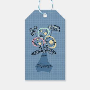 Etiquetas Para Regalos Cuchillo, flores en jarrón