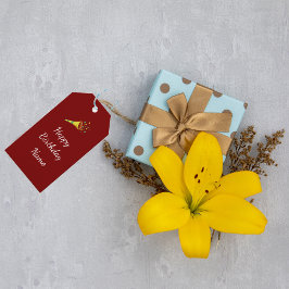 Etiquetas Para Regalos Cucurucho de Confeti Feliz Cumpleaños Personalizad