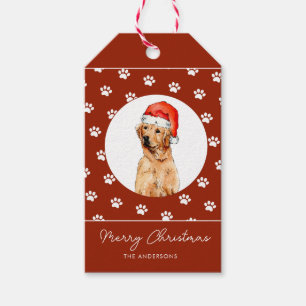 Etiquetas Para Regalos Cuenca acuática Navidades del Golden Retreiver