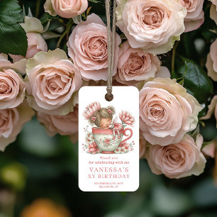 Etiquetas Para Regalos Cuento de Hadas Favorita Cumpleaños Floral Rubor