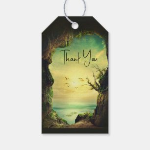 Etiquetas Para Regalos Cueva que domina una foto del mar tropical - Graci