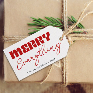 Etiquetas Para Regalos Cuidado Retro Minimalista Merry Todo Script