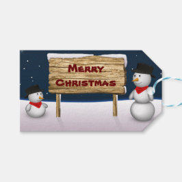 Etiquetas Para Regalos Cuidados hombres de nieve deseando Feliz Navidad