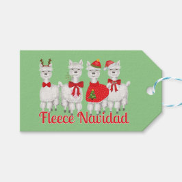 Etiquetas Para Regalos Cuidados Navidades Alpaca con Holly en rojo y verd