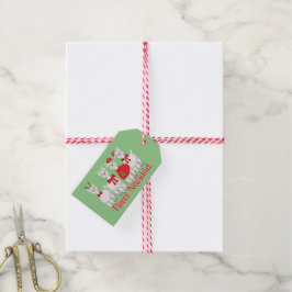 Etiquetas Para Regalos Cuidados Navidades Alpaca con Holly en rojo y verd