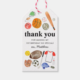 Etiquetas Para Regalos Cuidados Sports Balls Niños Aniversario Gracias