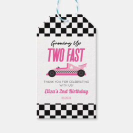 Etiquetas Para Regalos Cumpleaños 2 de Dos Autos Rosados Rápidos