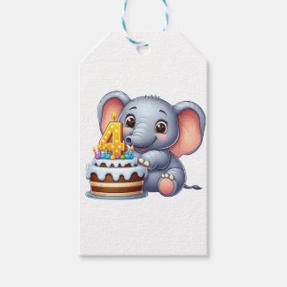 Etiquetas Para Regalos Cumpleaños 4 de elefante lindo
